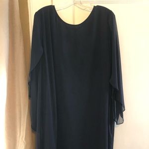 Navy blue dress with sheer flapper arms
